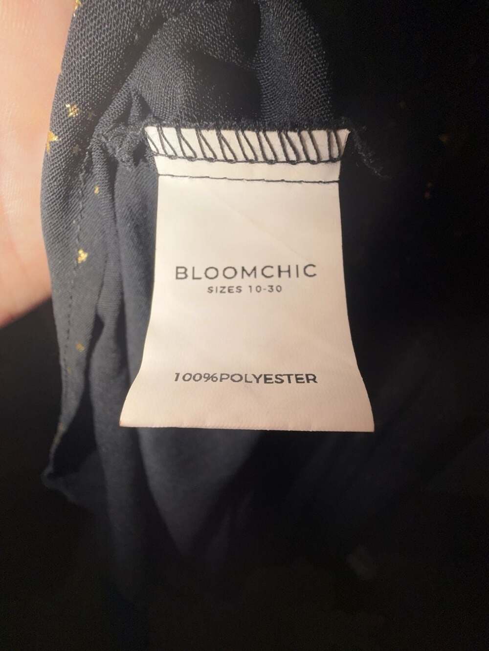 Plus Size 22-24 3X BloomChic Black Glitter Star Maxi Dress with Pockets RARE - Picture 8 of 8